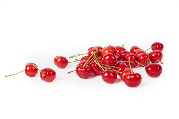 Reife Frische Kirschen Isoliert Auf Weißem Hintergrund — Stockfoto