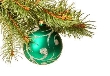 Beyaz arkaplanda izole edilmiş noel süslemesi.