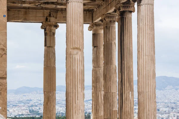 Świątynia Akropolu Miasta Tło Ateny Grecja — Zdjęcie stockowe