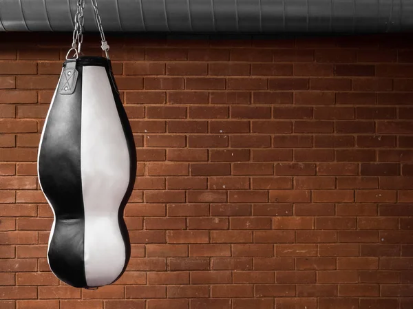 Picture Plain Black White Heavy Punch Bag Boxing Wall Background — Stock Photo, Image