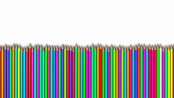 Colored Pencils Row Stack Pencils Lot Pencils — Stock Photo, Image