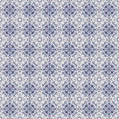 Bir Akdeniz Mavi Karo şeklinde desen. Sorunsuz arka plan.