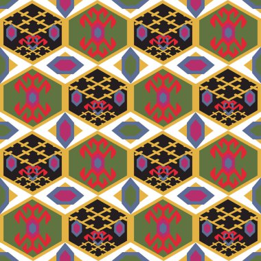 Orta Doğu süsleme ile Seamless modeli. Tacik halı geometrik motifler.