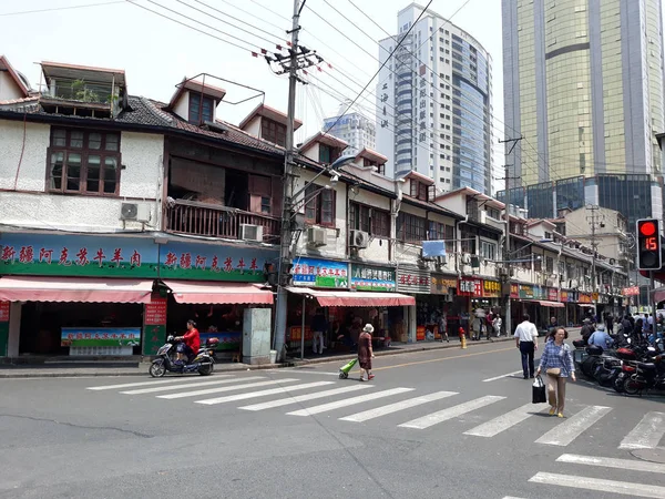 Skyltar Slaktare Butiker Det Gamla Huset Shanghai Maj 2018 — Stockfoto