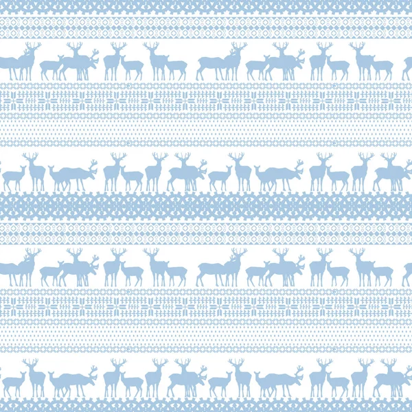 Lapland Patterns Deer Seamless Pattern — Stock Vector