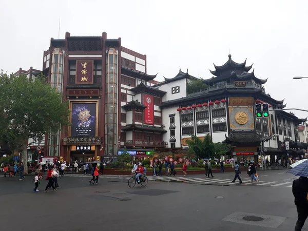 Shanghai Old Town Med Karakteristiska Arkitektur Maj 2018 — Stockfoto