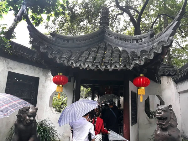 Arquitetura Tradicional Chinesa Entrada Para Jardim Xangai Maio 2018 — Fotografia de Stock