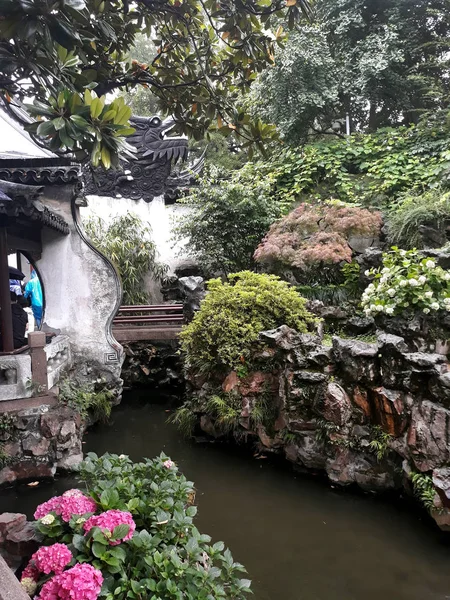 Doğa Çin Bahçe Mimarisi Shanghai Mayıs 2018 — Stok fotoğraf
