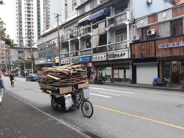 Planken Van Het Vervoer Straat China Shanghai Mei 2018 — Stockfoto