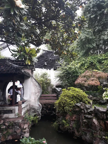 Natureza Arquitetura Jardim Construído Sobre Princípios Feng Shui Xangai Maio — Fotografia de Stock