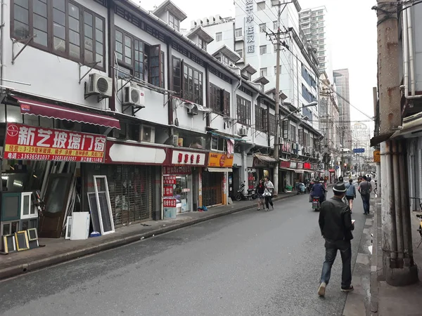 Rue Commerçante Chinoise Shanghai Mai 2018 — Photo