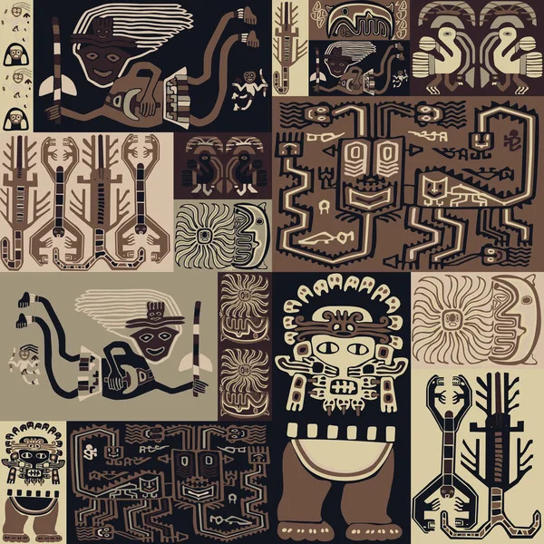 Vzor Bezešvé Ornamenty Stylu Peruánské Přehoz — Stockový vektor