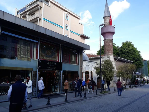Minarete Rua Istambul Turquia Maio 2018 — Fotografia de Stock