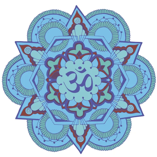 Muster Stil Indischer Ornamente Mehndi Ein Zeichen Kreis — Stockvektor