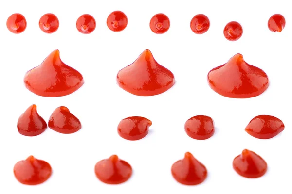 Splashes of ketchup, view from different angles