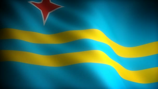 阿鲁巴旗帜 — 图库视频影像