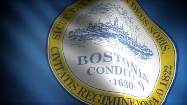 Флаг Массачусетса Бостон Бесшовный — стоковое видео