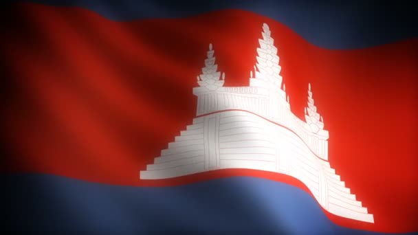 Flaga Kambodży Płynna — Wideo stockowe