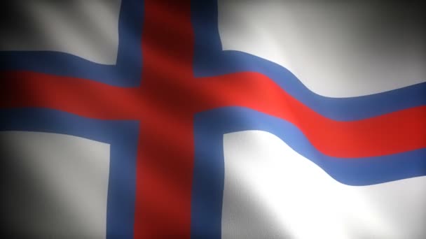 Zászló Feröer Sziget Zökkenőmentes — Stock videók