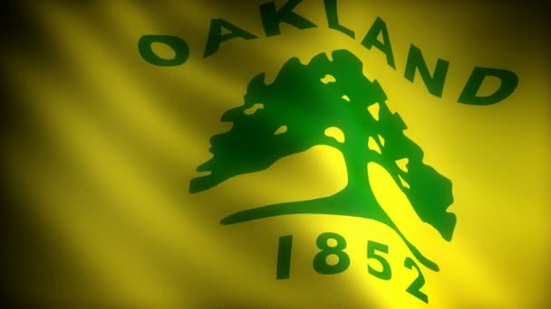 Bandera California Oakland Sin Problemas — Vídeo de stock