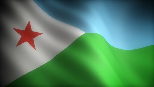 Džibutská Vlajka Hladká — Stock video