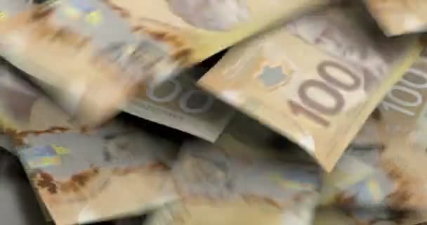 Dólares Canadenses Caindo Fundo Colorido — Vídeo de Stock