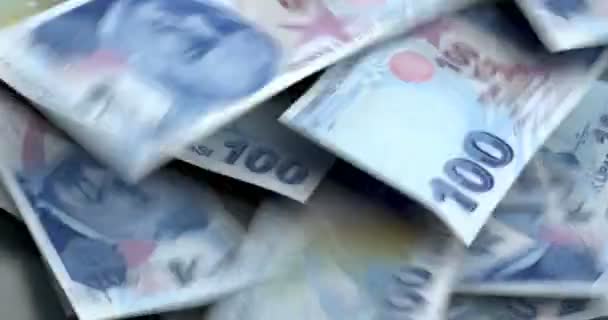 Turkse Lira Valt Gekleurde Achtergrond — Stockvideo