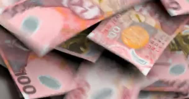 Nya Zeeland Dollar Faller Nyans Bakgrund — Stockvideo