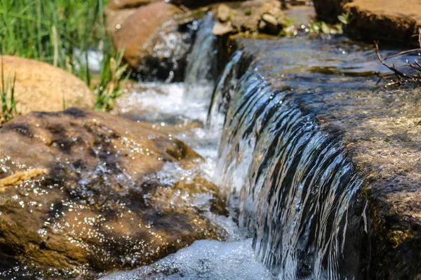 Fresh water flow through the stone on morning time