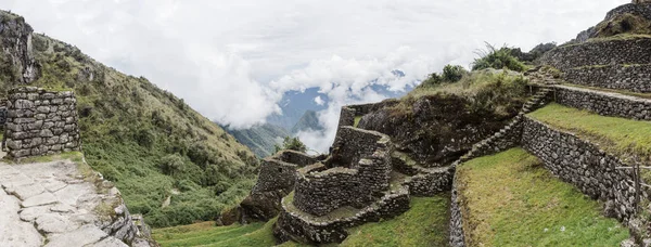 Ξηρός Πέτρινος Τοίχος Στο Μονοπάτι Inca Inca Huanuco Περού Νότια — Φωτογραφία Αρχείου