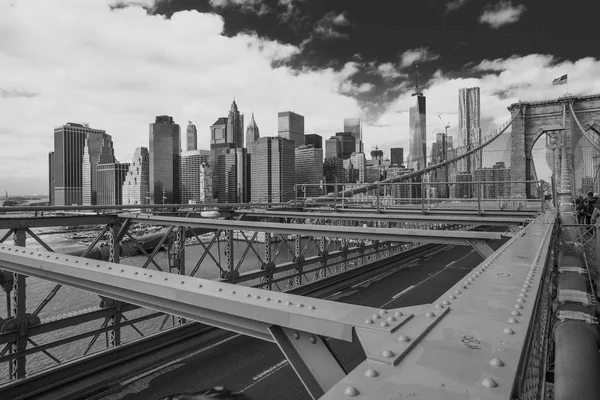 View Brooklyn Bridge Skyscrapers New York Usa — Stock Photo, Image