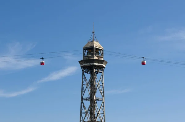 Torre Jaume Cable Car Tower Barcelona Spain — Stock Photo, Image
