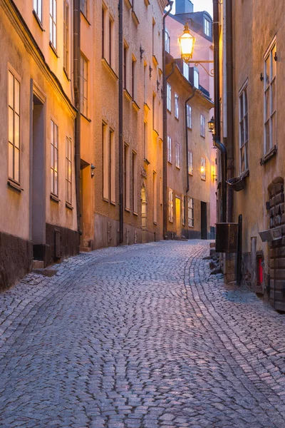 Photo Rue Vide Gamla Stan Stockholm Suède Pendant Crise Virus — Photo