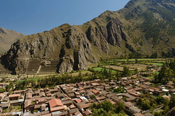 Vista Ollantaytambo Valle Sagrado Perú América Del Sur — Foto de Stock