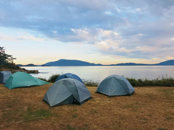 Tentes Sur Camping Patos Island Aube Îles San Juan État — Photo