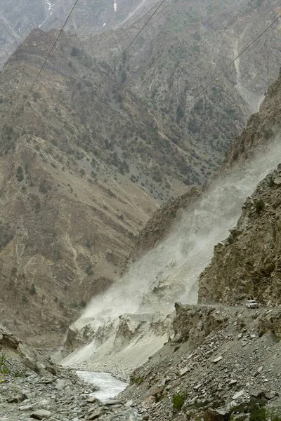 Poeira Explodida Lado Vale Vale Rio Spiti Nako Himachal Pradesh — Fotografia de Stock