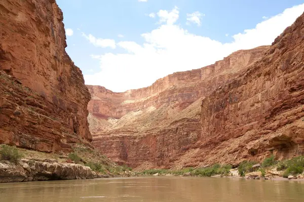 Tiefer Blick Auf Den Grand Canyon Vom Colorado River Arizona — Stockfoto