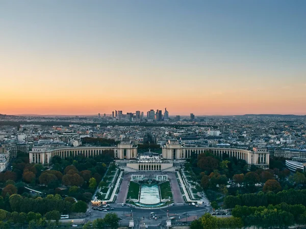 Palais Chaillot Und Finanzviertel Vom Eiffelturm Aus Gesehen — Stockfoto