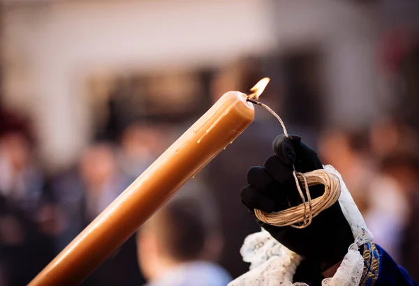 Boetelingen Van Los Negritos Broederschap Nemen Deel Aan Processie — Stockfoto