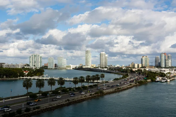 Macarthur Causeway South Beach Miami Beach Miami Florida Usa — Stock Photo, Image