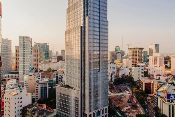 Förhöjd Stadsbild Med Skyskrapor Chi Minh City — Stockfoto