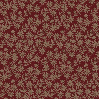 sulu boya çizim, kıvırcık kırmızı çiçekler akasma arka plan ile Seamless modeli. Resimde kumaş, duvar kağıdı, kağıt, tekstil tasarımı ambalaj. Sonbahar desen, sonbahar renkleri