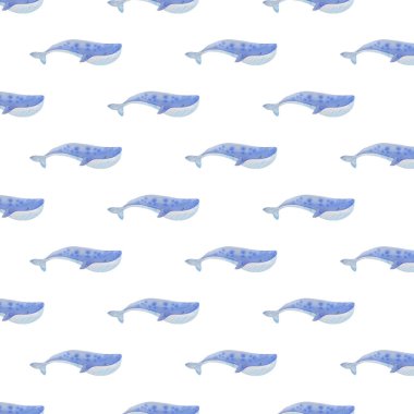 suluboya desenli resim, mavi balina, şirin, nazik,