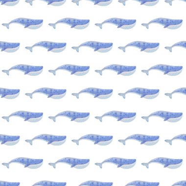 suluboya desenli resim, mavi balina, şirin, nazik,