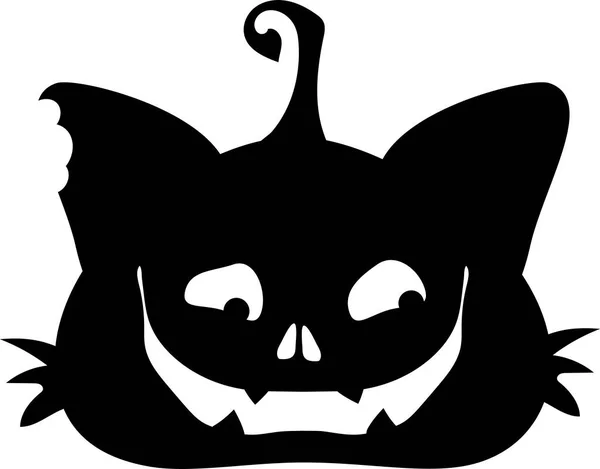 Lanterna Zucca Decorazione Halloween Gatto Zombie Silhouette Porta Finestra File — Vettoriale Stock