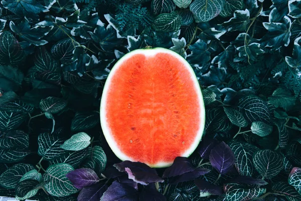 Frische reife gestreifte Wassermelone in Scheiben geschnitten. — Stockfoto