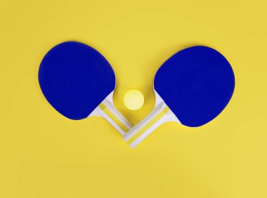 Masa tenisi veya ping pong raket ve top.