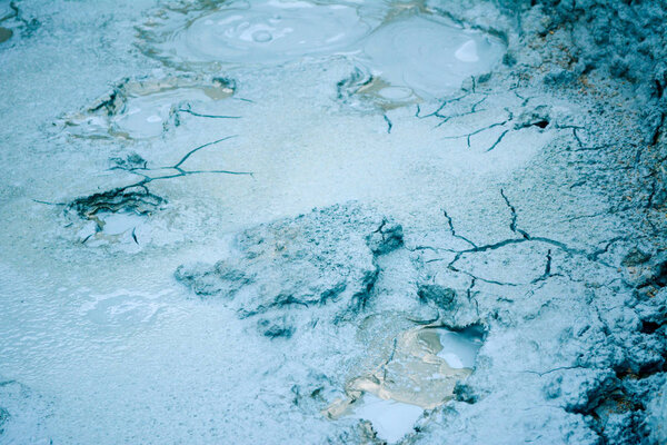 Fumarole field in Namafjall, Iceland.