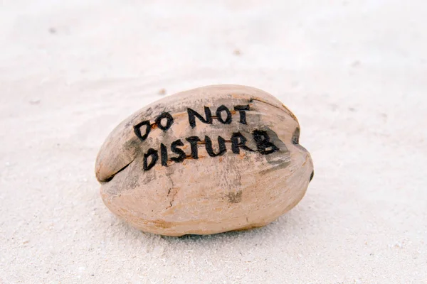 Do Not Disturb Sign on the beach, Maldives.