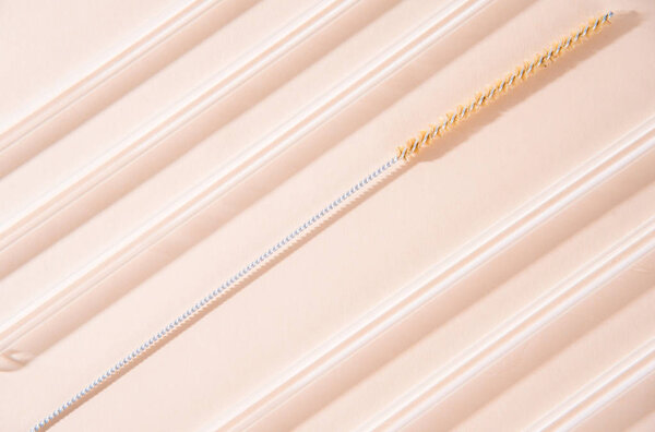 Overhead Shot of Glass Drinking Straw.